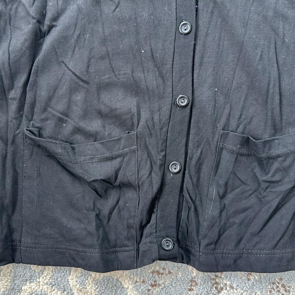 Vintage Reference Paint Button Down Cardigan Blac… - image 2